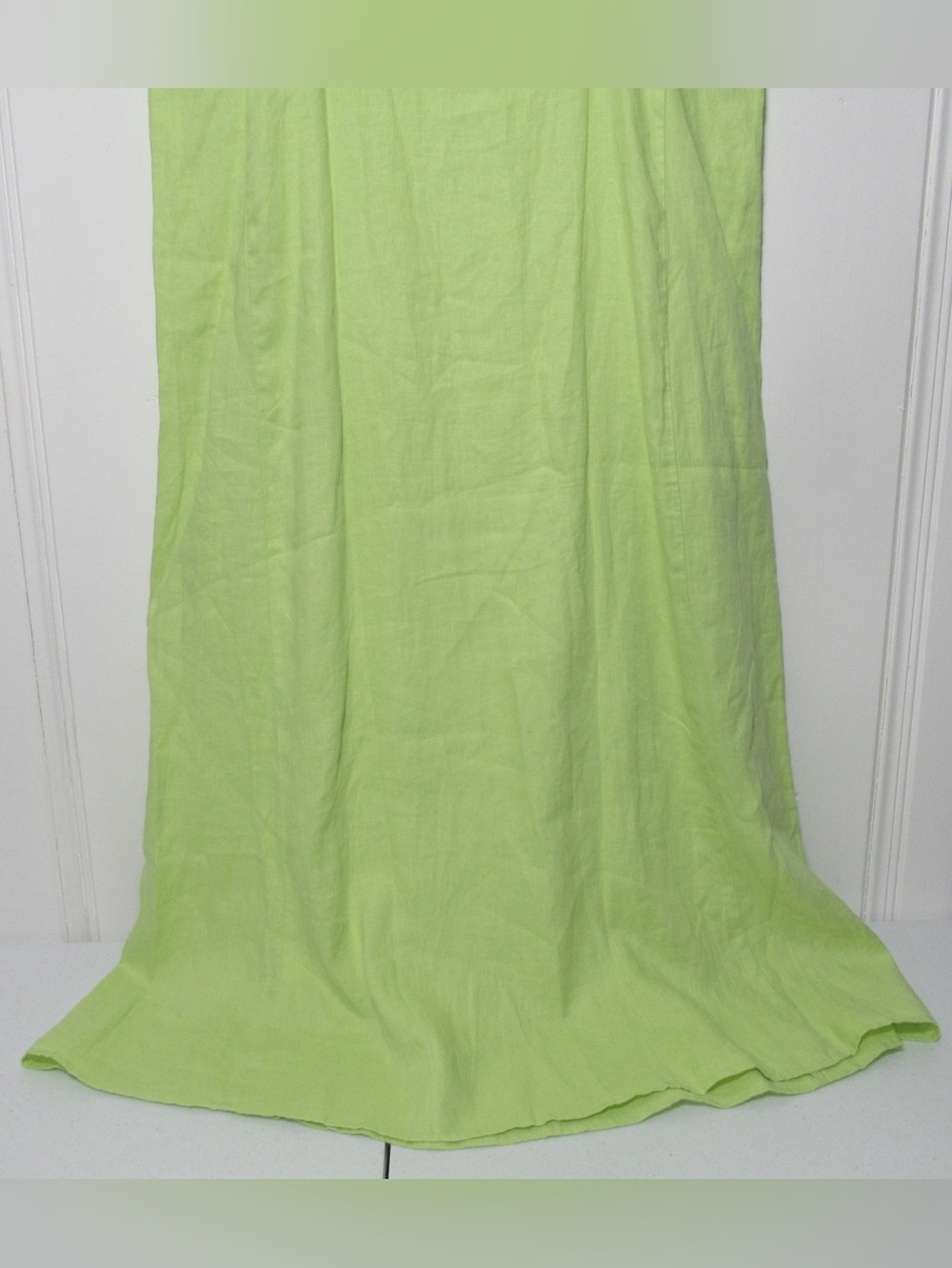 EILEEN FISHER Organic-Linen Square-Neck Dress Honeydew Size Large - Picture 6 of 17